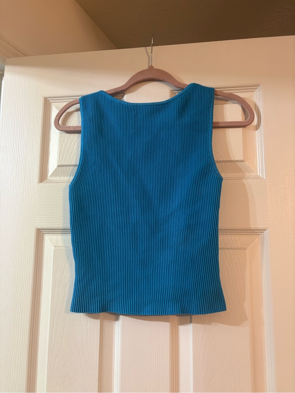 Aritzia Teal Ribbed Tank Top